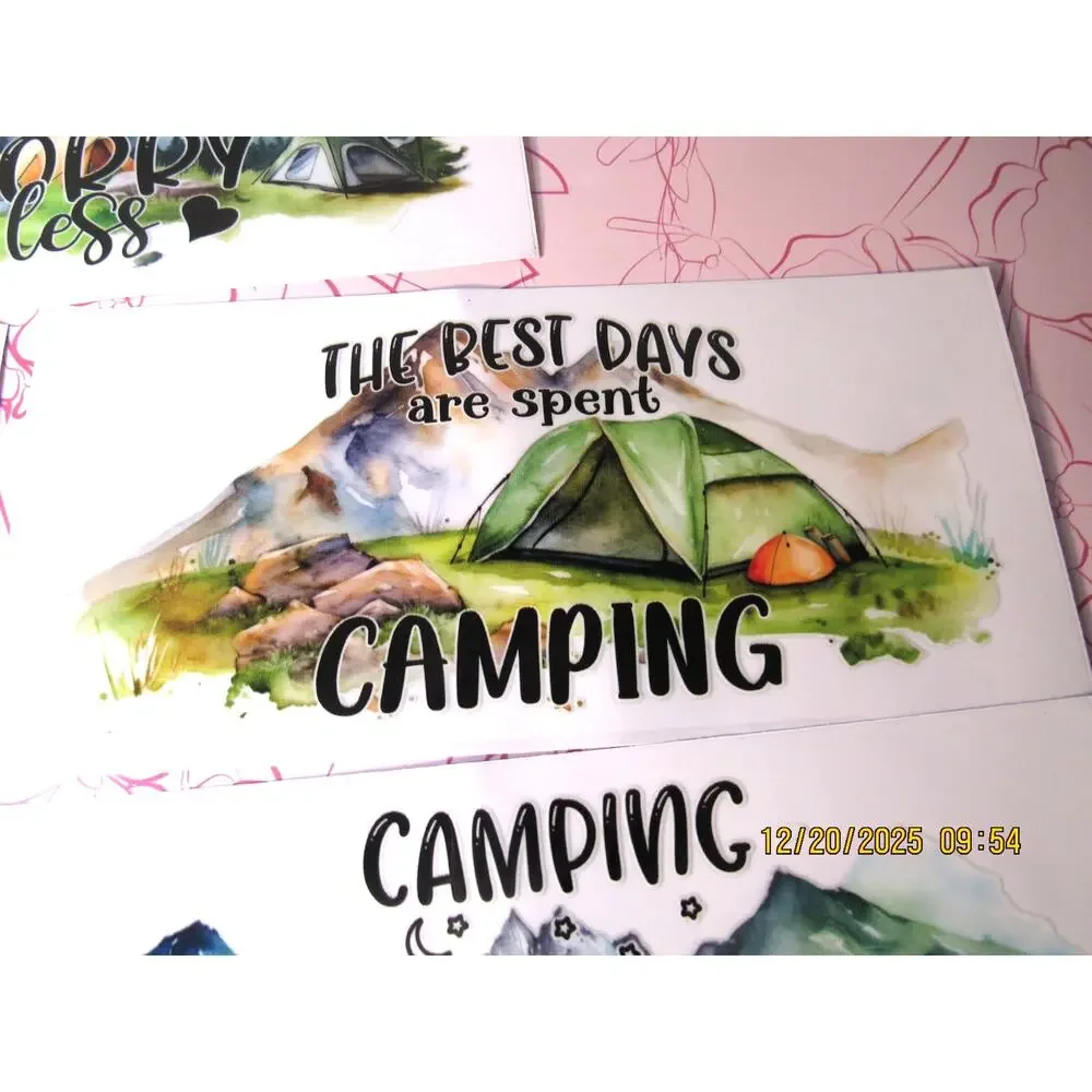 Mixed Lot of 5 Camping Theme Wraps for Water Bottles
